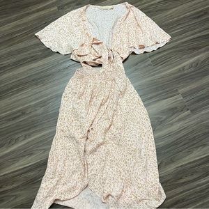 Anthropologie Beachgold sz S wrap crop top high low skirt set beach wear